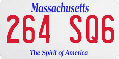 MA license plate 264SQ6
