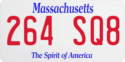 MA license plate 264SQ8