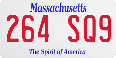 MA license plate 264SQ9