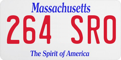 MA license plate 264SR0