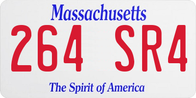 MA license plate 264SR4