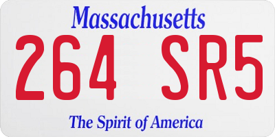MA license plate 264SR5