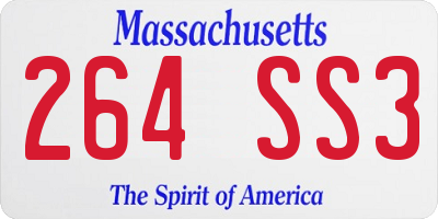 MA license plate 264SS3