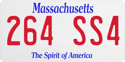 MA license plate 264SS4