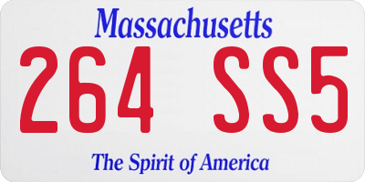 MA license plate 264SS5
