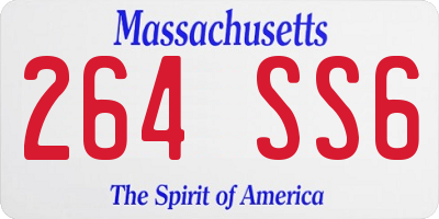 MA license plate 264SS6