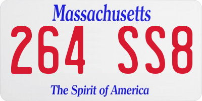 MA license plate 264SS8