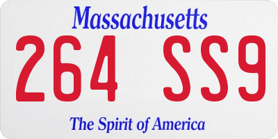 MA license plate 264SS9