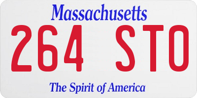 MA license plate 264ST0