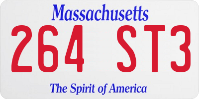 MA license plate 264ST3