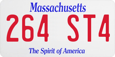 MA license plate 264ST4