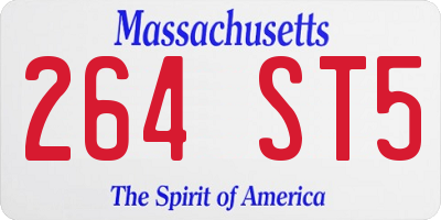 MA license plate 264ST5