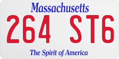 MA license plate 264ST6