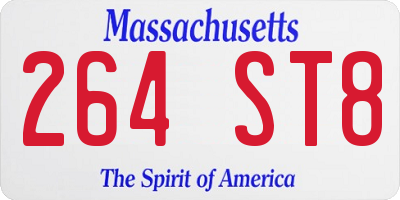 MA license plate 264ST8