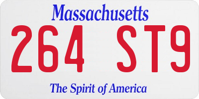 MA license plate 264ST9