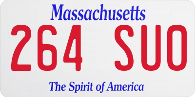 MA license plate 264SU0