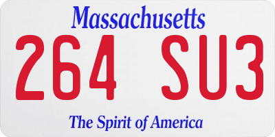 MA license plate 264SU3