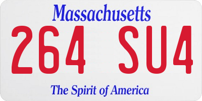 MA license plate 264SU4
