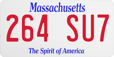 MA license plate 264SU7