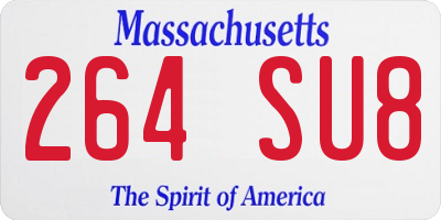 MA license plate 264SU8
