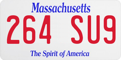 MA license plate 264SU9