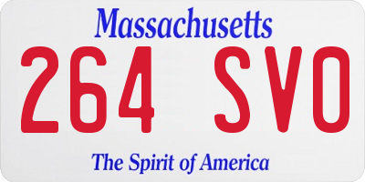 MA license plate 264SV0