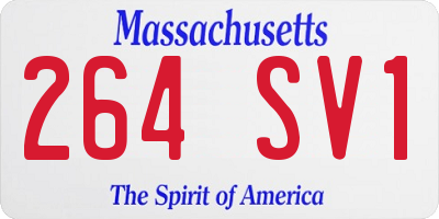 MA license plate 264SV1