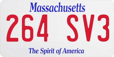 MA license plate 264SV3