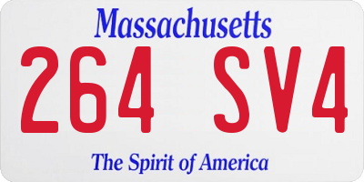 MA license plate 264SV4