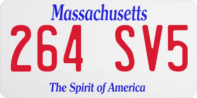 MA license plate 264SV5