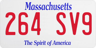 MA license plate 264SV9