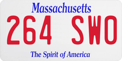 MA license plate 264SW0