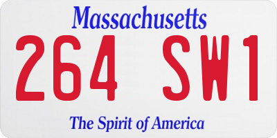 MA license plate 264SW1