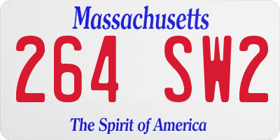 MA license plate 264SW2