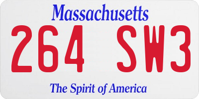 MA license plate 264SW3