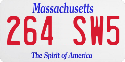 MA license plate 264SW5