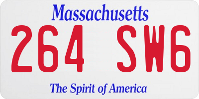 MA license plate 264SW6