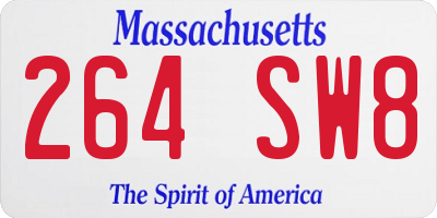 MA license plate 264SW8