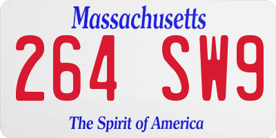 MA license plate 264SW9