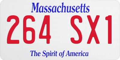 MA license plate 264SX1