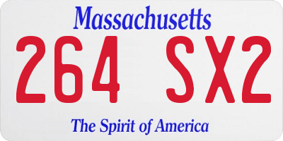 MA license plate 264SX2