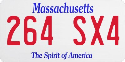 MA license plate 264SX4