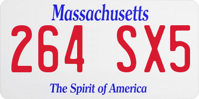 MA license plate 264SX5