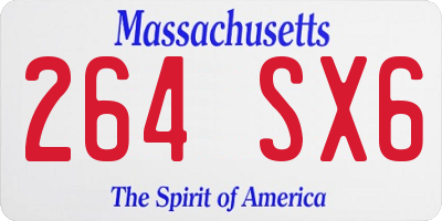 MA license plate 264SX6