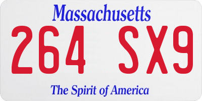 MA license plate 264SX9