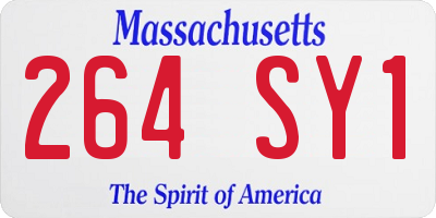 MA license plate 264SY1