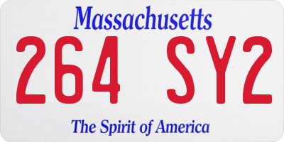 MA license plate 264SY2