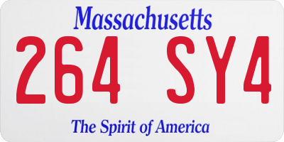 MA license plate 264SY4