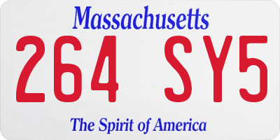 MA license plate 264SY5