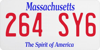 MA license plate 264SY6
